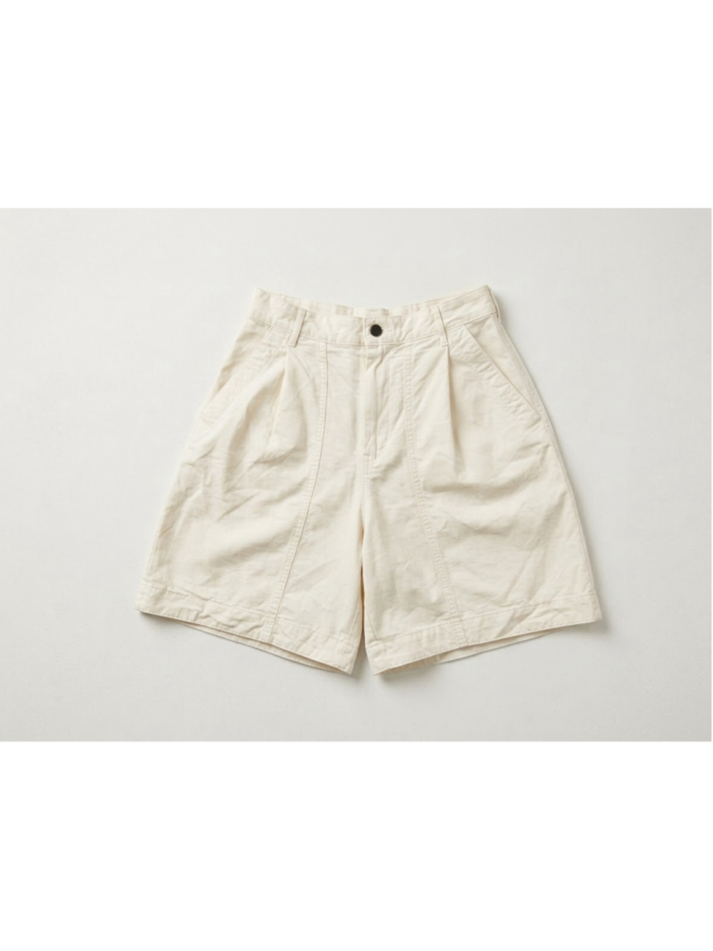 Everlane Tourist Shorts Off White Cream High Rise Organic Cotton Linen 4